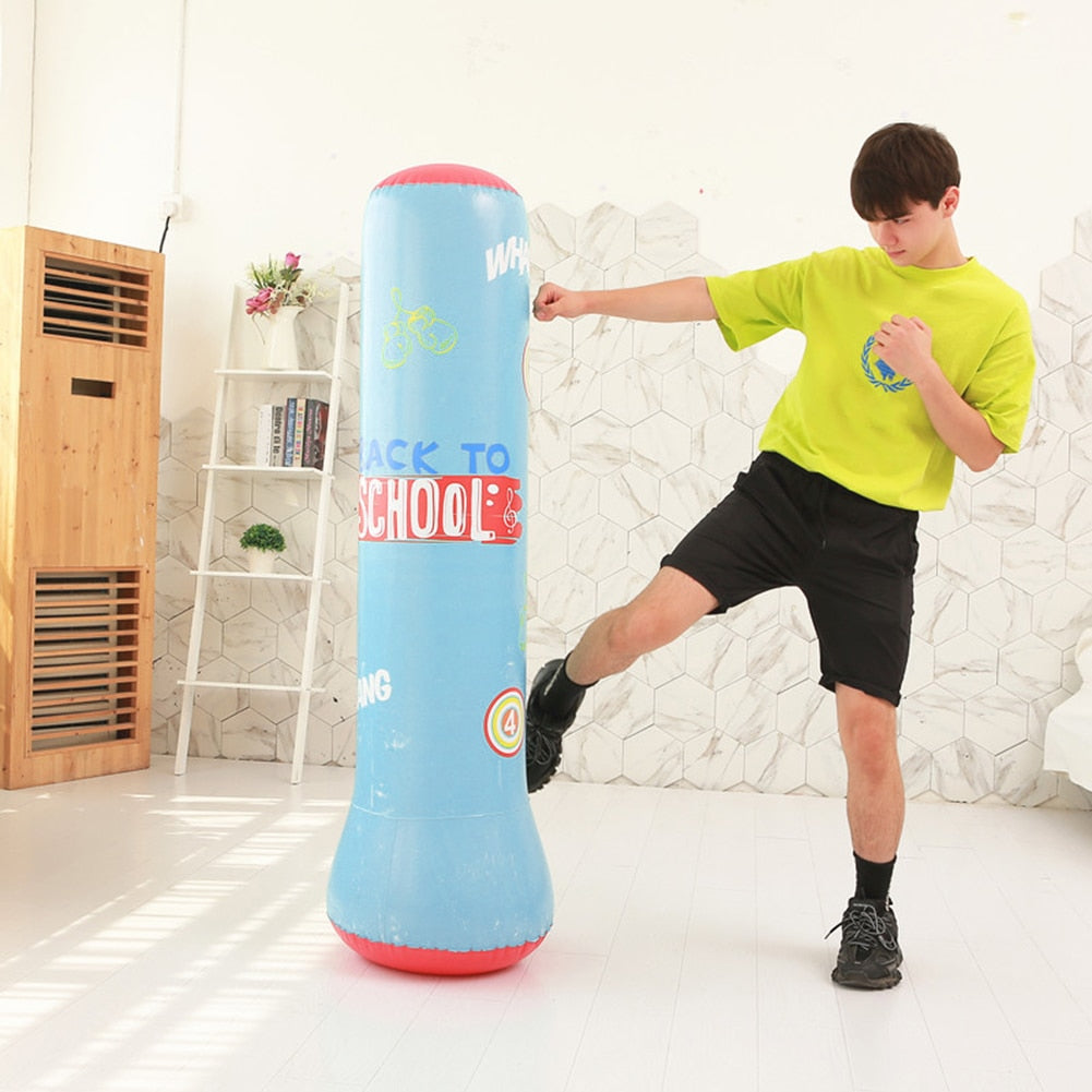 1.2/1.6M Inflatable Boxing Punching Bag for Adults/Children alike. Sandbag, Column Target, and a  Stress Reliever. - twobusybodies