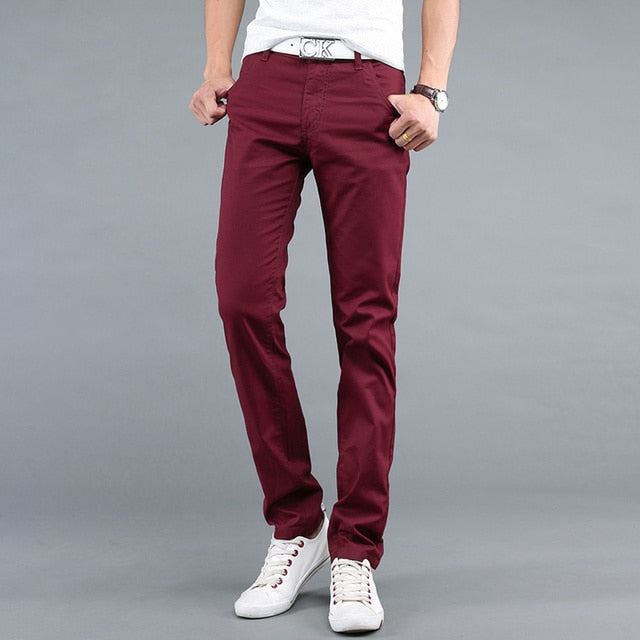 Spring/autumn Men's Casual Pants. Made with Cotton, Slim Fit, Fashionable chinos. Comfortable fit and very easily matched. - twobusybodies