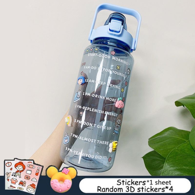 2L Large Capacity Water Bottle With Bounce Cover