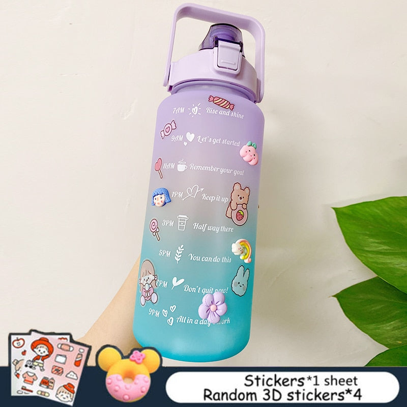 2L Large Capacity Water Bottle With Bounce Cover