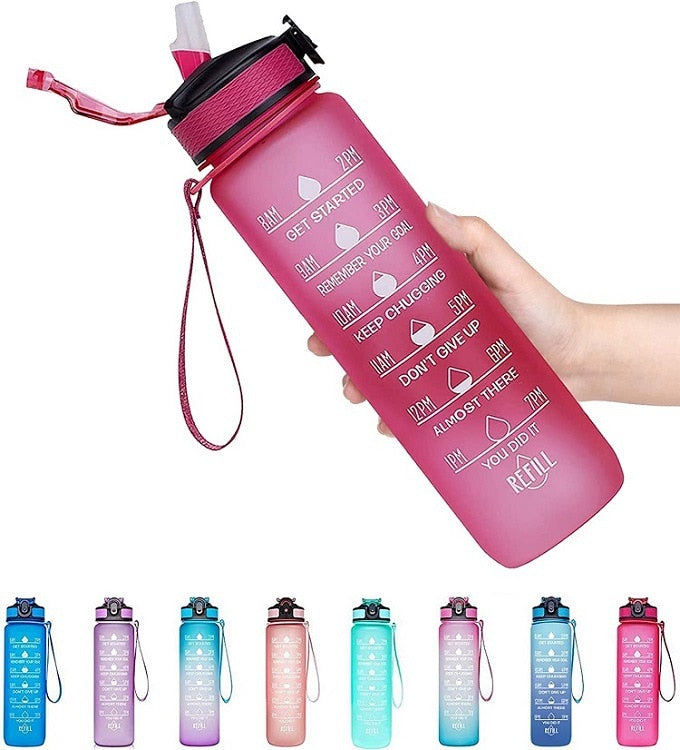 1L Plastic Water Bottle with Straw