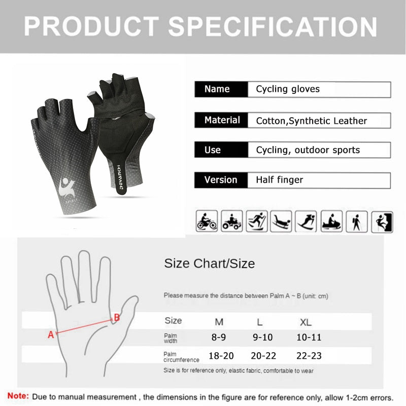 Men Cycling Half Finger Gloves. Non-slip Breathable material great for Cycling, Hiking, Climbing, Camping. - twobusybodies