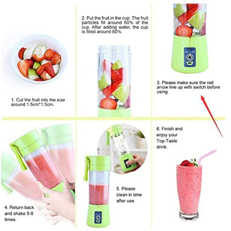 Portable Blender.  Electric Mixer/Juicer Machine; Can be a Smoothie Blender, Mini Food Processor, or a  Personal Lemon Squeezer. Good for on-to-go activities. - twobusybodies