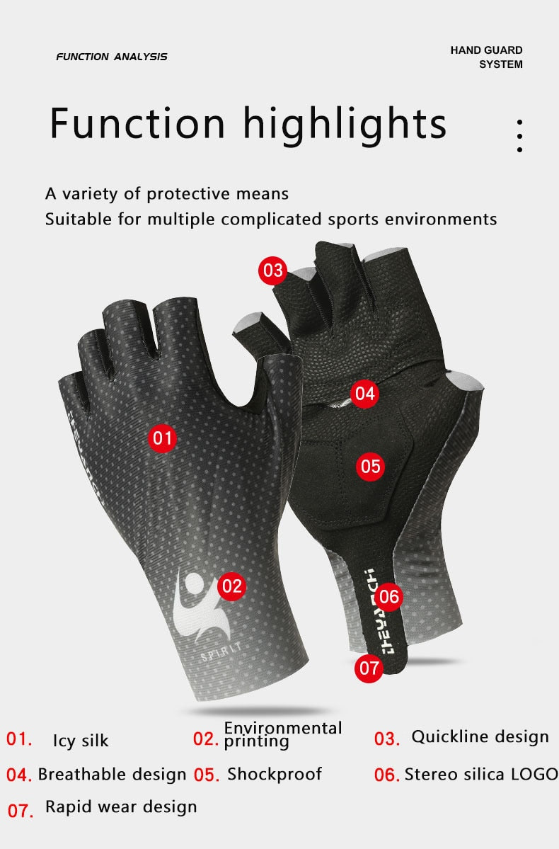 Men Cycling Half Finger Gloves. Non-slip Breathable material great for Cycling, Hiking, Climbing, Camping. - twobusybodies