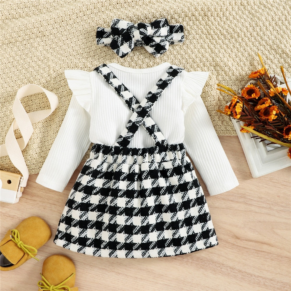 Autumn/Winter  Girls Ruffles Long Sleeve Knitted Dresses