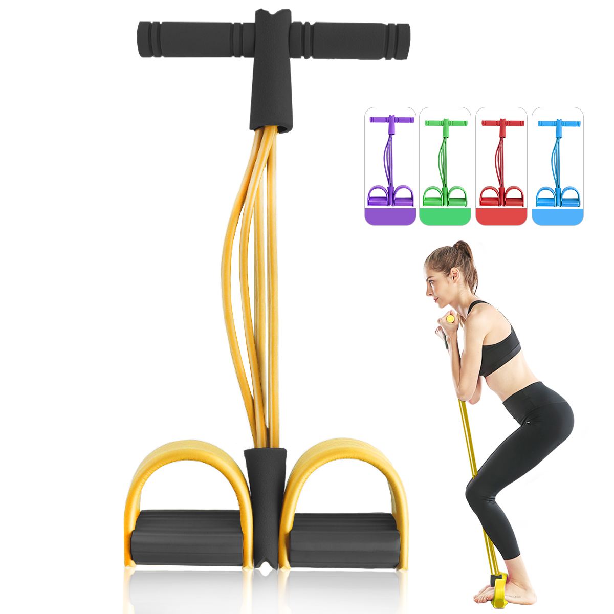 Resistance Elastic Bands. Fitness Ropes Exerciser Rower Belly. Home Gym full body workout. - twobusybodies