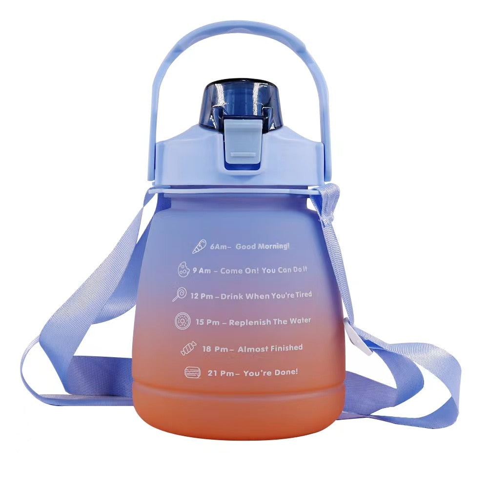 1300ML water bottle with time stamped motives