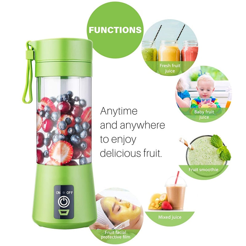 Portable Blender.  Electric Mixer/Juicer Machine; Can be a Smoothie Blender, Mini Food Processor, or a  Personal Lemon Squeezer. Good for on-to-go activities. - twobusybodies