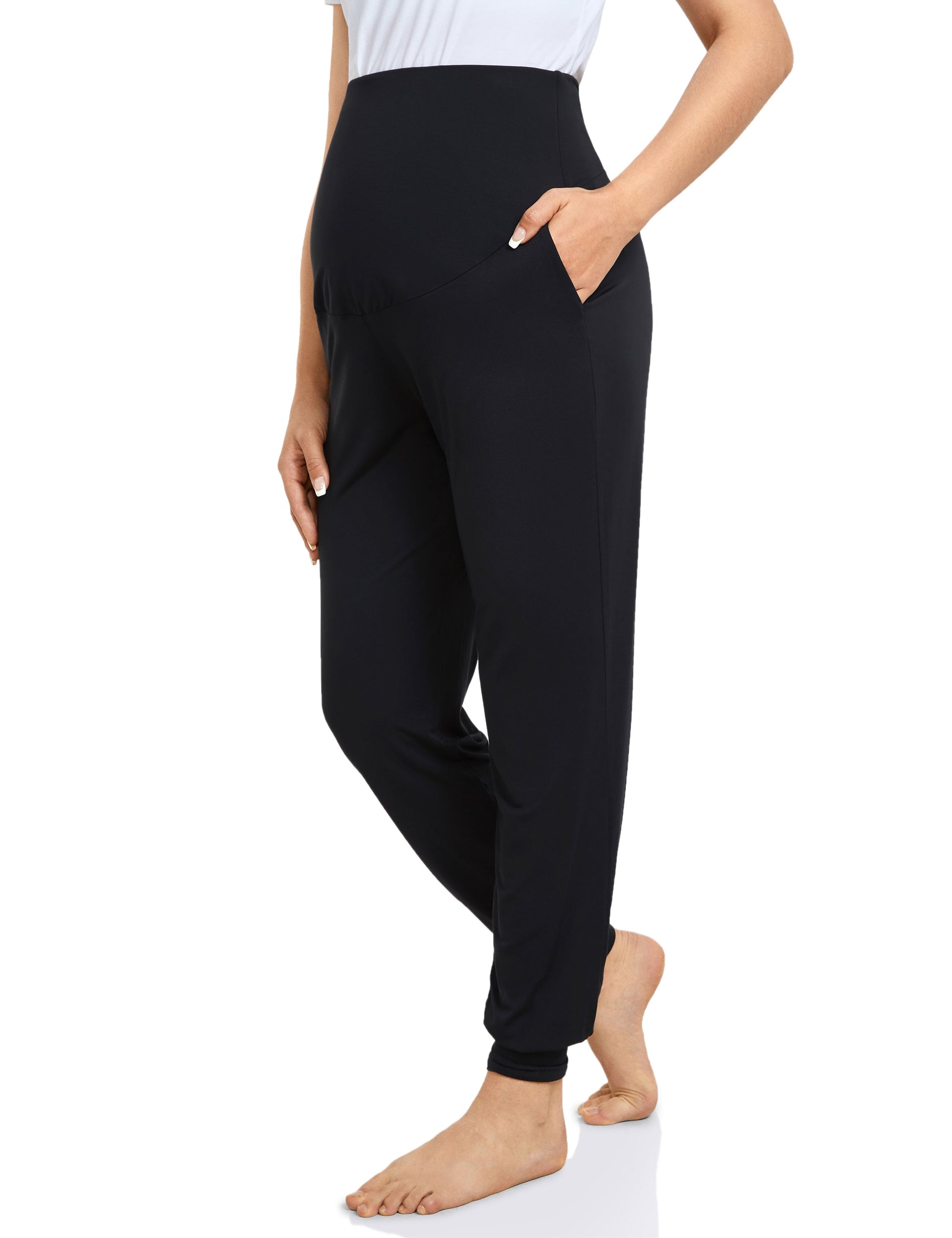 Momanda Maternity Workout Pants. With Pockets, Over Belly Support, Stretchy, Casual, Loose fit, and Soft.   good for being active and also lounge wear. - twobusybodies