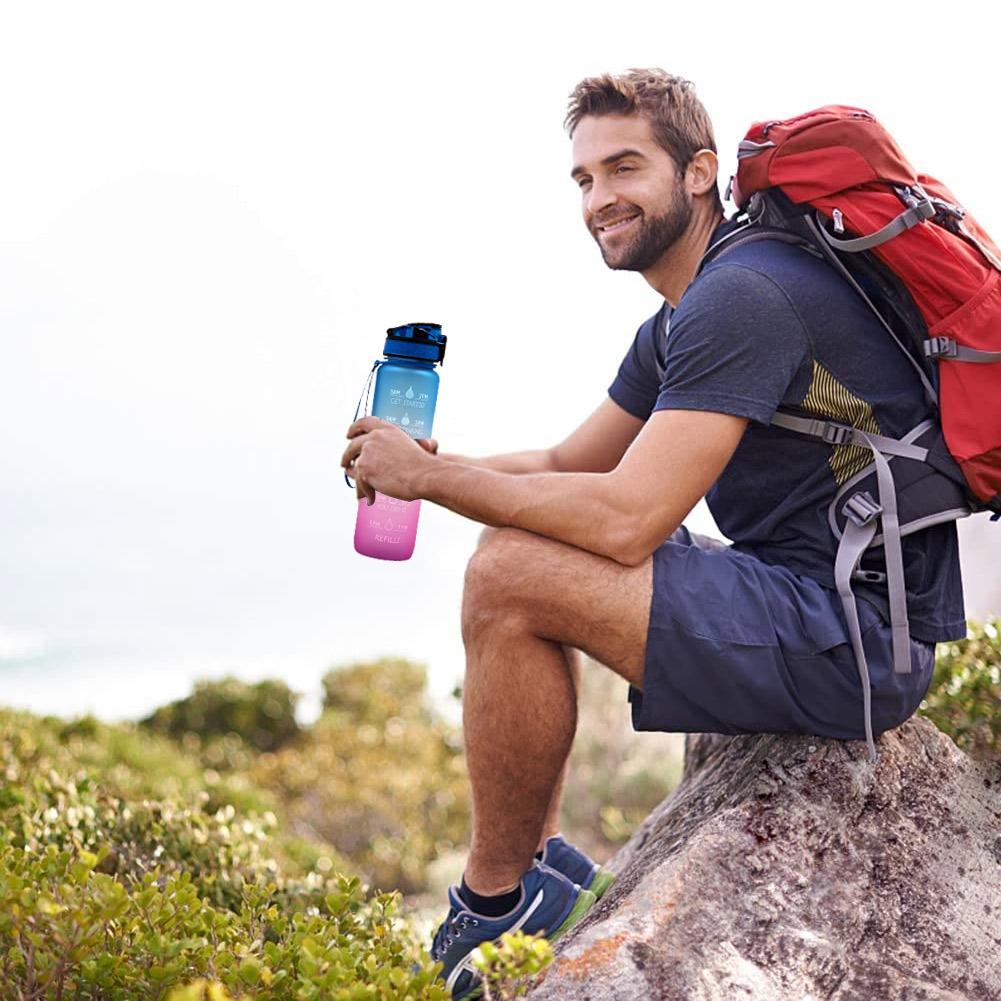 1L Plastic Water Bottle with Straw