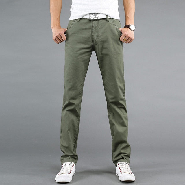 Spring/autumn Men's Casual Pants. Made with Cotton, Slim Fit, Fashionable chinos. Comfortable fit and very easily matched. - twobusybodies