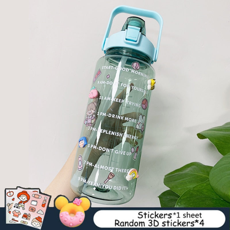 2L Large Capacity Water Bottle With Bounce Cover