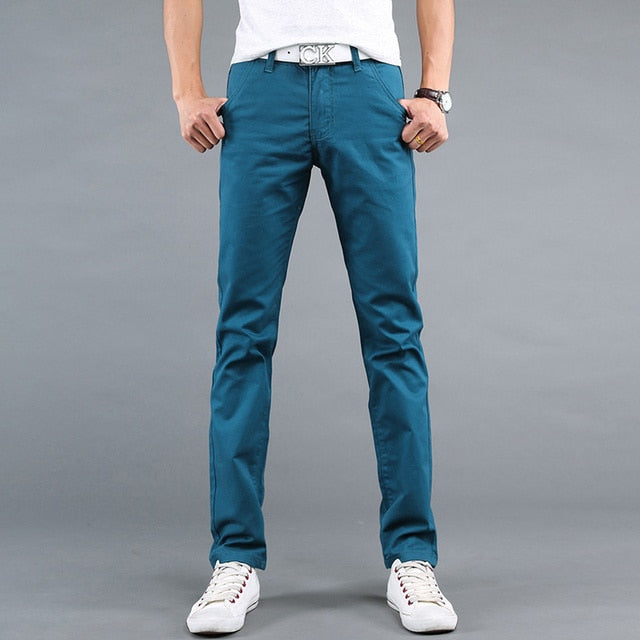 Spring/autumn Men's Casual Pants. Made with Cotton, Slim Fit, Fashionable chinos. Comfortable fit and very easily matched. - twobusybodies